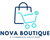 Logo of Nova Boutique with shopping bag and cart icon on a white background
